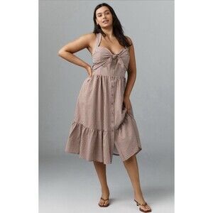 knee length dresses for ladies Angelina Halterneck Bow-Detail Midi Dress in Black